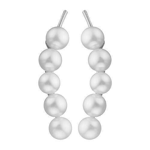 Image of Christina Collect 925 sterling sølv Long Pearls Smukke ørehængere, findes også i forgyldt, model 672-S02